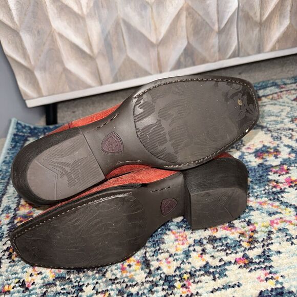 Ariat Legend Boots Womens Size 8.5B Red Cowgirl Western Embroidered - Picture 9 of 12